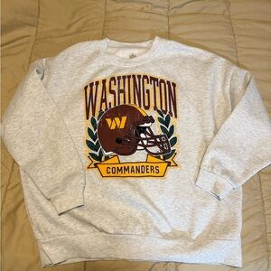 Washington Commanders Football Gray Crewneck Sweatshirt